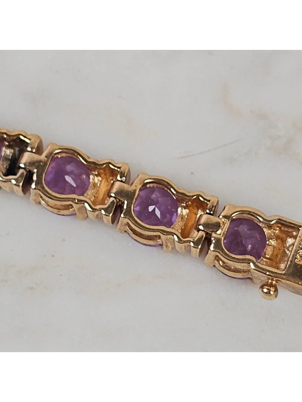 Ross Simons 925 Sterling Silver Purple Sapphire Tennis Bracelet 7